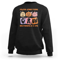 Halloween Reading Sweatshirt Helping Spooky Minds Grow One Phoneme Dyslexia Pumpkin - Wonder Print Shop