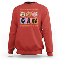 Halloween Reading Sweatshirt Helping Spooky Minds Grow One Phoneme Dyslexia Pumpkin - Wonder Print Shop