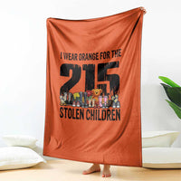 I Wear Orange For The 215 Stolen Children Throw Blanket Native Child Tribute 215 Memorial Awareness - Wonder Print Shop