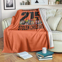 I Wear Orange For The 215 Stolen Children Throw Blanket Native Child Tribute 215 Memorial Awareness - Wonder Print Shop