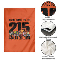 I Wear Orange For The 215 Stolen Children Garden Flag Native Child Tribute 215 Memorial Awareness - Wonder Print Shop
