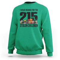 I Wear Orange For The 215 Stolen Children Sweatshirt Native Child Tribute 215 Memorial Awareness - Wonder Print Shop