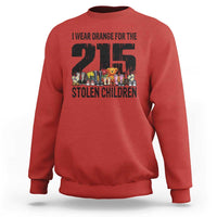 I Wear Orange For The 215 Stolen Children Sweatshirt Native Child Tribute 215 Memorial Awareness - Wonder Print Shop