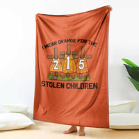 Orange Shirt Day Throw Blanket I Wear Orange For The 215 Stolen Children - Wonder Print Shop