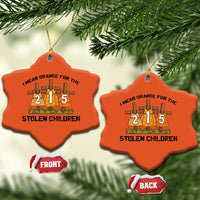 Orange Shirt Day Christmas Ceramic Ornament I Wear Orange For The 215 Stolen Children - Wonder Print Shop
