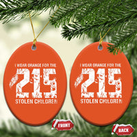 I Wear Orange For The 215 Stolen Children Christmas Ceramic Ornament Orange Shirt Day 215 Memorial Awareness - Wonder Print Shop