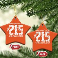 I Wear Orange For The 215 Stolen Children Christmas Ceramic Ornament Orange Shirt Day 215 Memorial Awareness - Wonder Print Shop