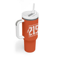 I Wear Orange For The 215 Stolen Children Tumbler With Handle Orange Shirt Day 215 Memorial Awareness - Wonder Print Shop