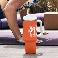 I Wear Orange For The 215 Stolen Children Tumbler With Handle Orange Shirt Day 215 Memorial Awareness - Wonder Print Shop