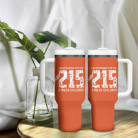 I Wear Orange For The 215 Stolen Children Tumbler With Handle Orange Shirt Day 215 Memorial Awareness - Wonder Print Shop
