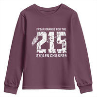 I Wear Orange For The 215 Stolen Children Youth Sweatshirt Orange Shirt Day 215 Memorial Awareness - Wonder Print Shop