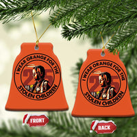 I Wear Orange For The 215 Stolen Children Christmas Ceramic Ornament Indigenous Girl Orange Shirt Day - Wonder Print Shop