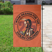 I Wear Orange For The 215 Stolen Children Garden Flag Indigenous Girl Orange Shirt Day - Wonder Print Shop