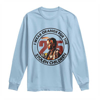 I Wear Orange For The 215 Stolen Children Long Sleeve Shirt Indigenous Girl Orange Shirt Day - Wonder Print Shop
