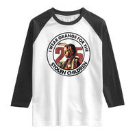 I Wear Orange For The 215 Stolen Children Raglan Shirt Indigenous Girl Orange Shirt Day - Wonder Print Shop