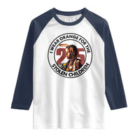 I Wear Orange For The 215 Stolen Children Raglan Shirt Indigenous Girl Orange Shirt Day - Wonder Print Shop