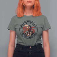 I Wear Orange For The 215 Stolen Children T Shirt For Women Indigenous Girl Orange Shirt Day - Wonder Print Shop