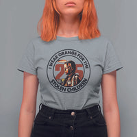 I Wear Orange For The 215 Stolen Children T Shirt For Women Indigenous Girl Orange Shirt Day - Wonder Print Shop