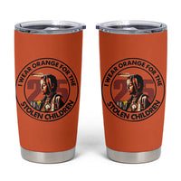 I Wear Orange For The 215 Stolen Children Tumbler Cup Indigenous Girl Orange Shirt Day - Wonder Print Shop