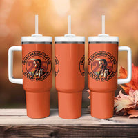 I Wear Orange For The 215 Stolen Children Tumbler With Handle Indigenous Girl Orange Shirt Day - Wonder Print Shop