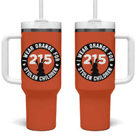Orange Shirt Day 215 Memorial Tumbler With Handle I Wear Orange For Stolen Children Indigenous Tribute - Wonder Print Shop