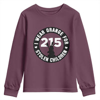 Orange Shirt Day 215 Memorial Youth Sweatshirt I Wear Orange For Stolen Children Indigenous Tribute - Wonder Print Shop