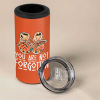 Orange Shirt Day Memorial Moccasins 4 in 1 Can Cooler Tumbler You Are Not Forgotten Indigenous Remembrance for Stolen Children - Wonder Print Shop
