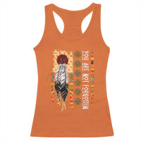 Orange Shirt Day Feather Flag Racerback Tank Top You Are Not Forgotten Indigenous Tribute - Wonder Print Shop