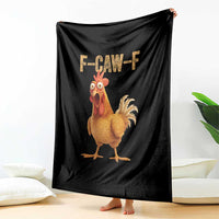 Funny F Caw F Chicken Meme Graphic Throw Blanket Hilarious Cartoon Poultry Humor - Wonder Print Shop