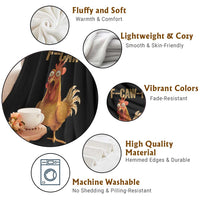 Funny F Caw F Chicken Meme Graphic Throw Blanket Hilarious Cartoon Poultry Humor - Wonder Print Shop