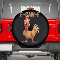 Funny F Caw F Chicken Meme Graphic Spare Tire Cover Hilarious Cartoon Poultry Humor - Wonder Print Shop