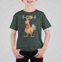 Funny F Caw F Chicken Meme Graphic T Shirt For Kid Hilarious Cartoon Poultry Humor - Wonder Print Shop