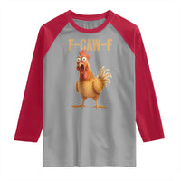 Funny F Caw F Chicken Meme Graphic Raglan Shirt Hilarious Cartoon Poultry Humor - Wonder Print Shop