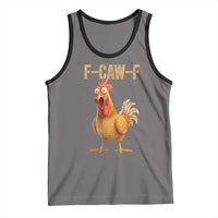 Funny F Caw F Chicken Meme Graphic Tank Top Hilarious Cartoon Poultry Humor - Wonder Print Shop
