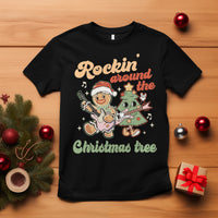 Groovy Christmas T Shirt Rockin' Around The Xmas Tree Groovy Gingerbread Man - Wonder Print Shop