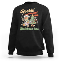 Groovy Christmas Sweatshirt Rockin' Around The Xmas Tree Groovy Gingerbread Man - Wonder Print Shop