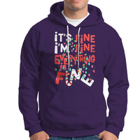 Funny Christmas Hoodie It's Fine I'm Fine Everthing Is Fine Xmas Lights - Wonder Print Shop
