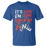 Funny Christmas T Shirt It's Fine I'm Fine Everthing Is Fine Xmas Lights - Wonder Print Shop