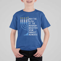 Jewish Faith and Pray T Shirt For Kid May The Glow Of The Menorah Brighten Your Darkest Moments - Wonder Print Shop