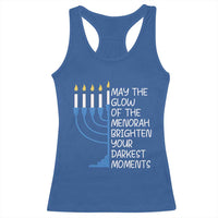Jewish Faith and Pray Racerback Tank Top May The Glow Of The Menorah Brighten Your Darkest Moments - Wonder Print Shop