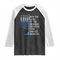 Jewish Faith and Pray Raglan Shirt May The Glow Of The Menorah Brighten Your Darkest Moments - Wonder Print Shop