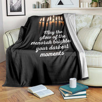 Jewish Faith and Pray Lights Throw Blanket May The Glow Of The Menorah Brighten Your Darkest Moments - Wonder Print Shop