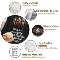 Jewish Faith and Pray Lights Throw Blanket May The Glow Of The Menorah Brighten Your Darkest Moments - Wonder Print Shop