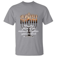 Jewish Faith and Pray Lights T Shirt May The Glow Of The Menorah Brighten Your Darkest Moments - Wonder Print Shop