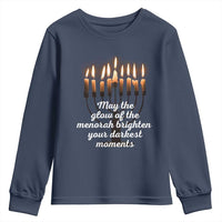Jewish Faith and Pray Lights Youth Sweatshirt May The Glow Of The Menorah Brighten Your Darkest Moments - Wonder Print Shop