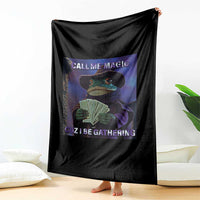 Funny Wizard Frog Fantasy Meme Throw Blanket Call Me Magic Cuz I Be Gathering MTG Gamer - Wonder Print Shop