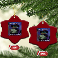 Funny Wizard Frog Fantasy Meme Ceramic Ornament Call Me Magic Cuz I Be Gathering MTG Gamer - Wonder Print Shop