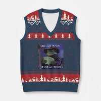 Funny Wizard Frog Fantasy Meme V-Neck Knit Sweater Vest Call Me Magic Cuz I Be Gathering MTG Gamer - Wonder Print Shop
