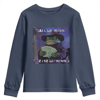 Funny Wizard Frog Fantasy Meme Youth Sweatshirt Call Me Magic Cuz I Be Gathering MTG Gamer - Wonder Print Shop