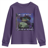 Funny Wizard Frog Fantasy Meme Youth Sweatshirt Call Me Magic Cuz I Be Gathering MTG Gamer - Wonder Print Shop